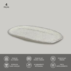 Conjunto de Travessas Ovais Pequenas Porto Brasil Orgânico Pistache 23x11cm - 4 Peças - 2