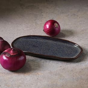 Conjunto de Travessas Ovais Rasas Porto Brasil Orgânico Titanium 23x11cm - 4 Peças - 1