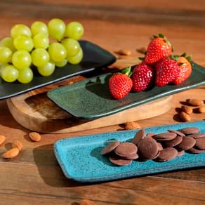 Conjunto de Travessas Retangulares Pequenas Porto Brasil Orgânico Greenery 22x9,5cm - 4 Peças - 2