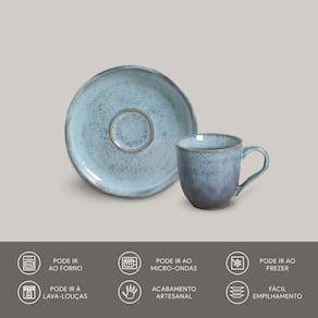 Conjunto de Xícaras e Pires de Café Porto Brasil Bio Breeze 120ml - 6 Peças - 2
