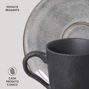 Conjunto de Xícaras de Café com Pires Porto Brasil Bio Dust 120ml - 6 Peças - 2