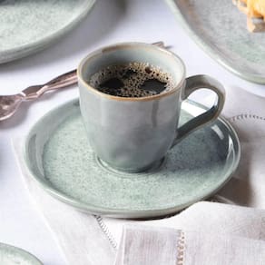 Conjunto de Xícaras de Café com Pires Porto Brasil Bio Green Granite 120ml - 6 Peças - 1