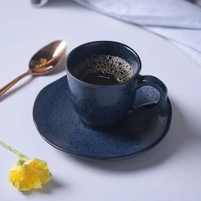 Conjunto de Xícaras de Café com Pires Porto Brasil Orgânico Night Blue 120ml - 6 Peças - 1