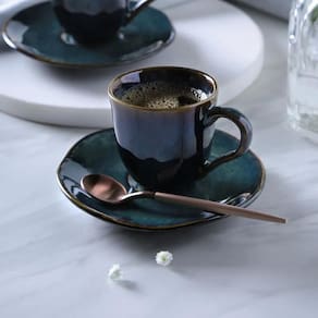 Conjunto de Xícaras de Café com Pires Porto Brasil Orgânico Oceano 120ml - 6 Peças - 1