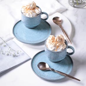 Conjunto de Xícaras e Pires para Chá Porto Brasil Linhas Breeze 230ml - 6 Peças - 1