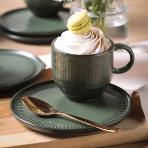 Conjunto de Xícaras de Chá com Pires Porto Brasil Linhas Greenery 230ml - 6 Peças - 1