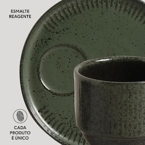 Conjunto de Xícaras de Chá com Pires Porto Brasil Linhas Greenery 230ml - 6 Peças - 3