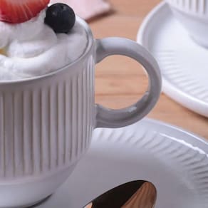 Conjunto de Xícaras de Chá com Pires Porto Brasil Linhas New White 230ml - 6 Peças - 2