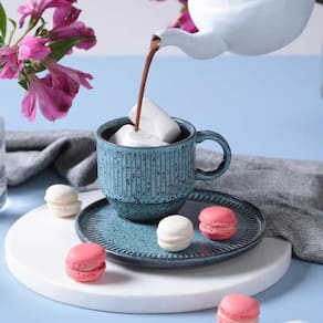 Conjunto de Xícaras de Chá com Pires Porto Brasil Linhas Night Sky 230ml - 6 Peças - 1