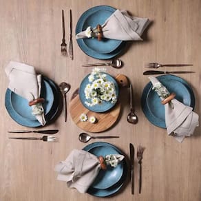 Aparelho de Jantar 30 Peças Porto Brasil Cerâmica Stoneware Orgânico Petroleum – Preto - 2