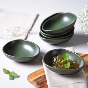 Conjunto de Cumbucas Oval Porto Brasil Orgânico Greenery 265ml - 6 Peças - 1