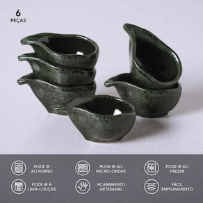 Conjunto de Molheiras Oval Porto Brasil Orgânico Greenery 40ml - 6 Peças - 2