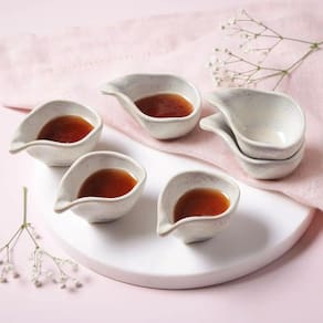 Conjunto de Molheiras Oval Porto Brasil Orgânico Latte 40ml - 6 Peças - 1