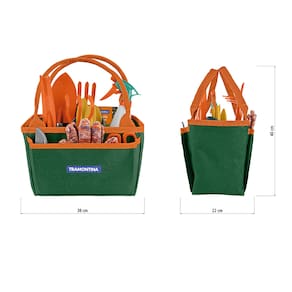 Kit para Jardinagem Tramontina com Bolsa em Lona 13 Peças – Cinza/Laranja