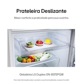 Geladeira LG Frost Free GN-B372PQW Duplex com Tecnologia Smart Inverter, Linear Cooling e Multi Air Flow Branca - 375 litros