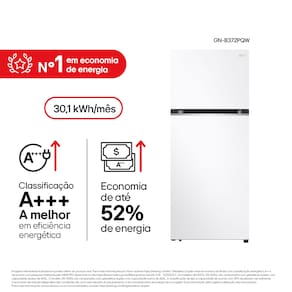 Geladeira LG Frost Free GN-B372PQW Duplex com Tecnologia Smart Inverter, Linear Cooling e Multi Air Flow Branca - 375 litros
