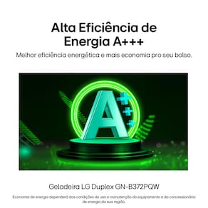 Geladeira LG Frost Free GN-B372PQW Duplex com Tecnologia Smart Inverter, Linear Cooling e Multi Air Flow Branca - 375 litros