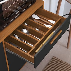 Cozinha Compacta Indekes Gramado com 9 Portas e 2 Gavetas - 219cm de Largura - Freijó / Chumbo - 2