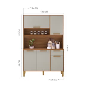 Cozinha Compacta Indekes Madri com 5 Portas e 1 Gaveta - 120cm de largura