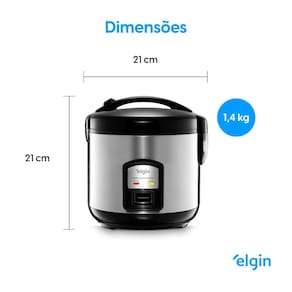 Panela Elétrica de Arroz Elgin PAR30 10 Xícaras Preta/Prata - 1,8 Litros
