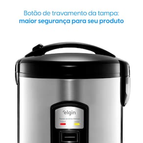 Panela Elétrica de Arroz Elgin PAR30 10 Xícaras Preta/Prata - 1,8 Litros