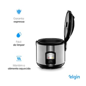 Panela Elétrica de Arroz Elgin PAR30 10 Xícaras Preta/Prata - 1,8 Litros