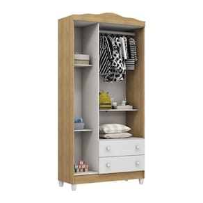 Guarda-Roupa Infantil Carolina Baby Eloa com 3 Portas, 2 Gavetas e 4 Prateleiras – 94cm de largura