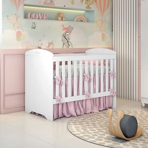 Berço Mini Cama Carolina Baby Eloa 3 em 1 com Suporte para Mosquiteiro e 133cm de Largura - Branco - 1