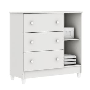 Cômoda Infantil Carolina Baby Eloa com 3 Gavetas, 1 Porta e 1 Prateleira – 95cm de largura