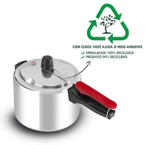 Panela de Pressão Clock Eco Polida com Fechamento Interno - 4,5 litros