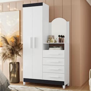 Cômoda Palumoveis New Capri com 2 Portas e 4 Gavetas – 103cm de Largura