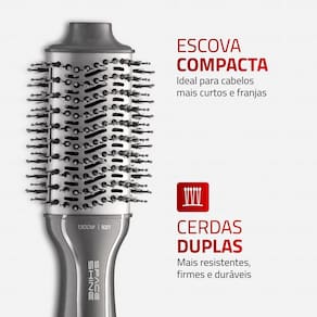 Escova Secadora Slim Mondial Space Shine ES-20 com Cerdas Duplas, Revestimento Tourmaline Íon, 1300W, Bivolt - Grafite