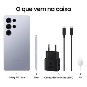 Smartphone Samsung Galaxy S25 Ultra Titânio Azul 512GB, Tela de 6.9", 12GB RAM, Inteligência Artificial, IP68, S-Pen, Snapdragon 8 Elite e 4 Câmeras