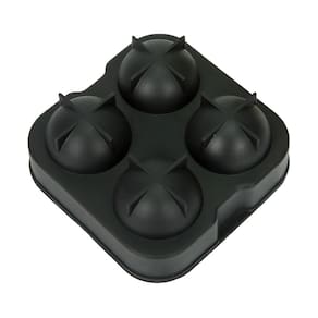 Forma para 4 Gelos Esfera Full Fit Dynasty Silicone Preto - 12x12x5cm
