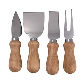 Conjunto para queijo Dynasty 27100 em Aço Inox e Cabo em Madeira - 4 peças