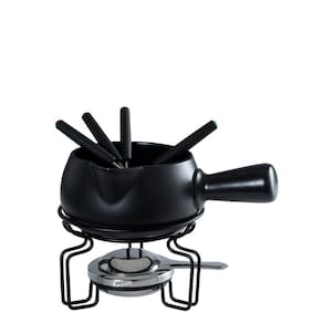 Aparelho de Fondue para Queijo Fracalanza em Cerâmica 8 Peças - Preto