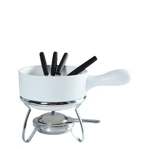 Aparelho de Fondue Fracalanza em Cerâmica 8 Peças - Branco