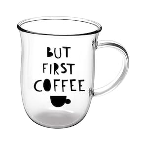 Jogo de Xícaras Dynasty Coffee Time em Vidro Borossilicato 350ml - 2 Peças - 1