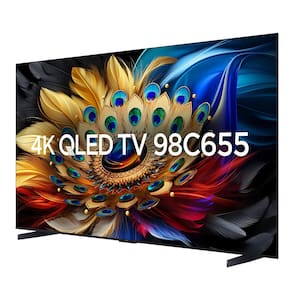 Smart TV 98" TCL QLED 4K Ultra HD 98C655 com Sistema Operacional Android TV, Processador AIPQ, Dolby Vision Atmos, Design Sem Bordas, USB e HDMI