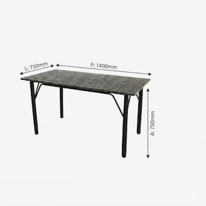 Mesa de Jantar Retangular Famais Noruega com 6 Cadeiras Tampo de Granito Preta - 2