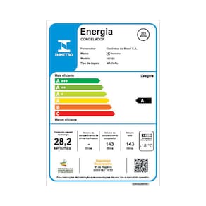 Freezer Horizontal Electrolux HE150 143 litros com função Turbo Freezer - Branco
