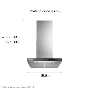 Coifa de Parede Electrolux CE6TF Experience com Inteligência Artificial e Alto Poder Sucção Inox – 60cm