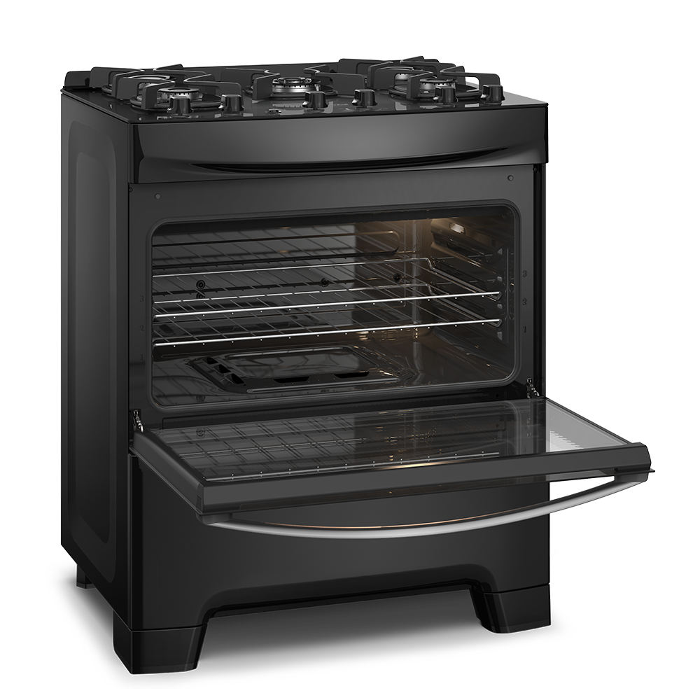 Fogão Continental 5 Bocas FC5GB Preto Mesa de Vidro Forno Eco Turbo Tripla Chama Bivolt - 2