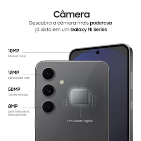 Smartphone Samsung Galaxy S24 FE 5G Azul 256GB, 8GB RAM, Exynos 2400e, Octa-Core, NFC, Câmera Tripla até 50MP e Tela Amoled Dinâmico 6.7"