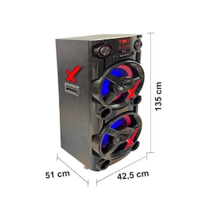 Torre de Som Amvox ACA2900 NEW X com Bluetooth, Entrada para Microfone, Alça de Transporte, Power X, Double Coil e Display em LED Bivolt - 2900W RMS - 2