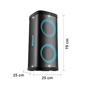 Caixa de Som Amplificada Amvox ACA1200 com Bluetooth, TWS, Power X, Luzes de LED, Chip AX1 e Rádio FM Bivolt - 1200W RMS