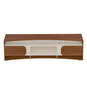 Rack Artely Elegance com 2 Portas, 7 Nichos, 220cm de Largura, ideal para TVs de até 86’’ - Cedro/Off White - 2