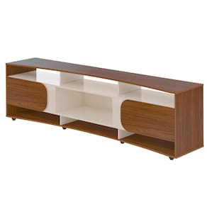 Rack Artely Elegance com 2 Portas, 7 Nichos, 220cm de Largura, ideal para TVs de até 86’’ - Cedro/Off White - 3