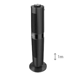 Ventilador de Torre 100cm Spirit 360º com Display LED Touch Screen, Controle Remoto, Funções Especiais e Controle Inteligente de Velocidade - Preto