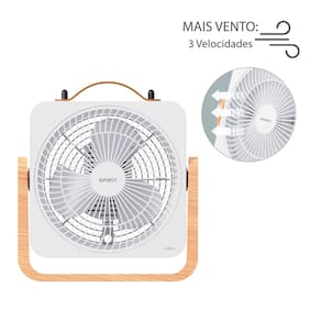 Circulador de Ar Spirit Cubics 20cm com 3 Velocidades e Múltiplas Inclinações – Branco/Caramelo - 110V - 2
